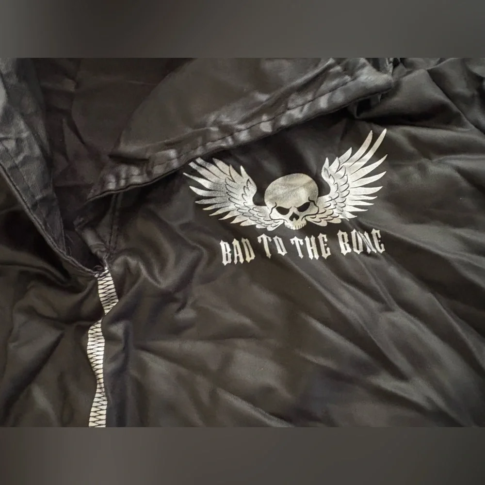 Bad to the‎ Bone Child Costume L 12-14 Skull Mask Jacket Gloves Halloween